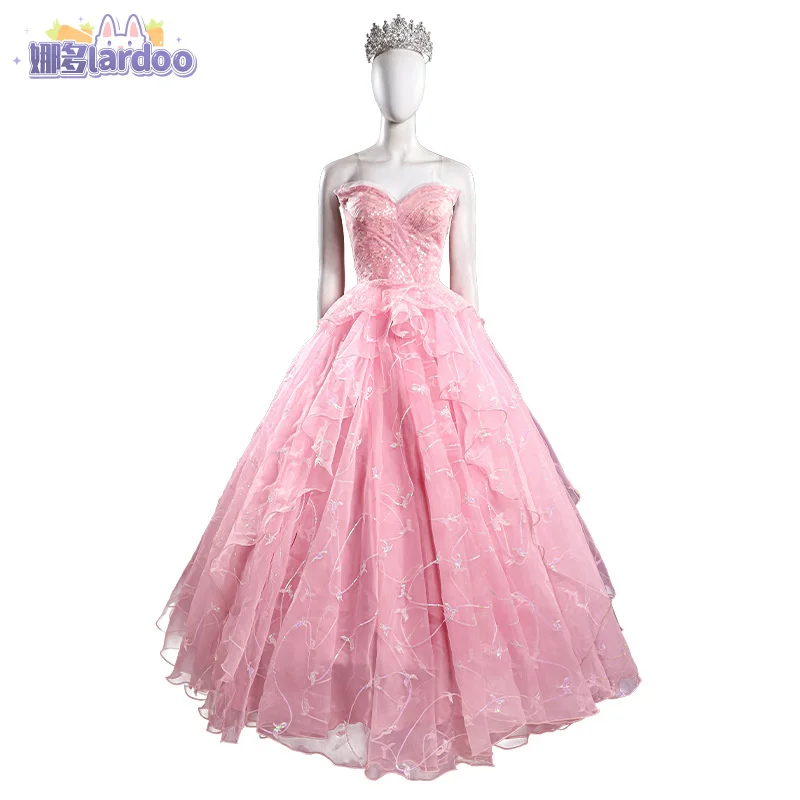 Lardoo Wicked Glynda Косплей Костюм Розовое Женское Платье Аксессуары Красивый Наряд