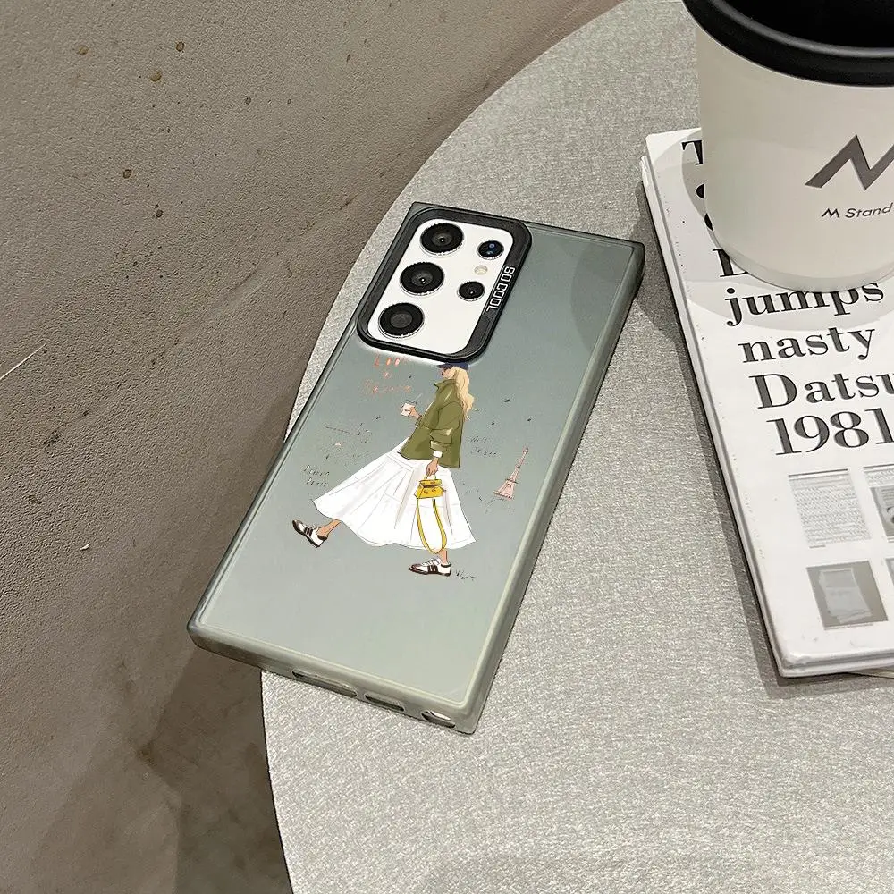 Чехол для телефона S-Sezane Samsung Galaxy S25 S24 S23 Ultra S22 Plus S20 A55 лазерный цветной