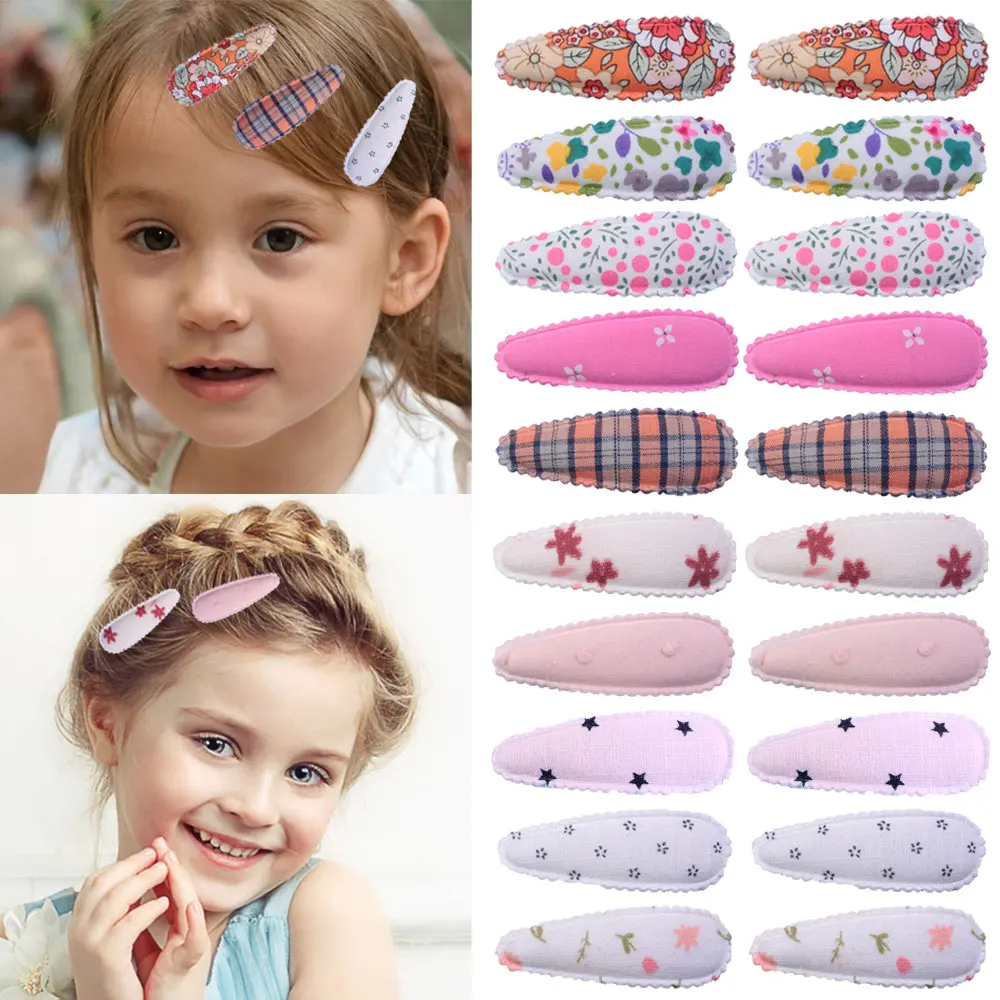 Модные Детские корейские заколки для волос с милым цветочным принтом простые