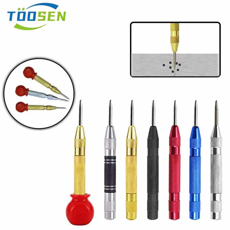 

Automatic Spring Center Punch Locator Marker High Hardness Metal Position Drill Dotting Punches With Cap Needle Drill Hand Tools