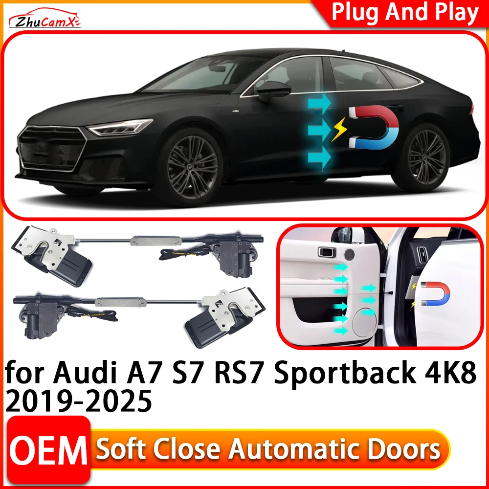 Фото ZhuCamX для Audi A7 S7 RS7 Sportback 4K8 Автомобильный автоматический электрический дверной доводчик с мягким закрыванием, удобная система закрытия дверей №1