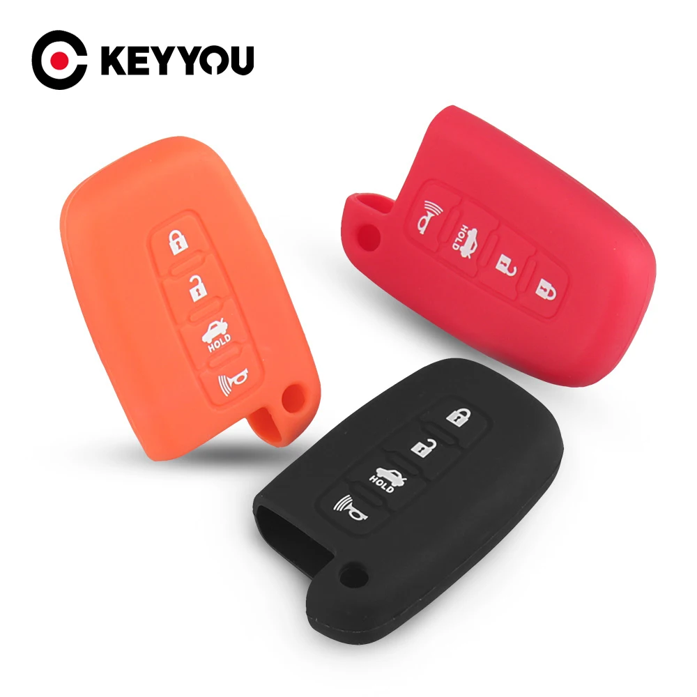 

KEYYOU 10pcs Remote Smart Silicone Key Cover Case For Hyundai Elantra Sonata Veloster Genesis For Kia Soul Sportage