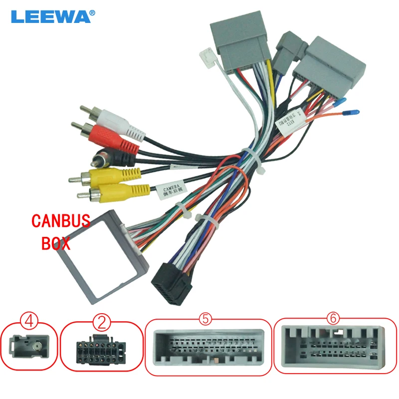 LEEWA Car Audio Wiring Harness with Canbus Box For Honda Odyssey Aftermarket 16pin CD/DVD Stereo Installation Wire Adapter