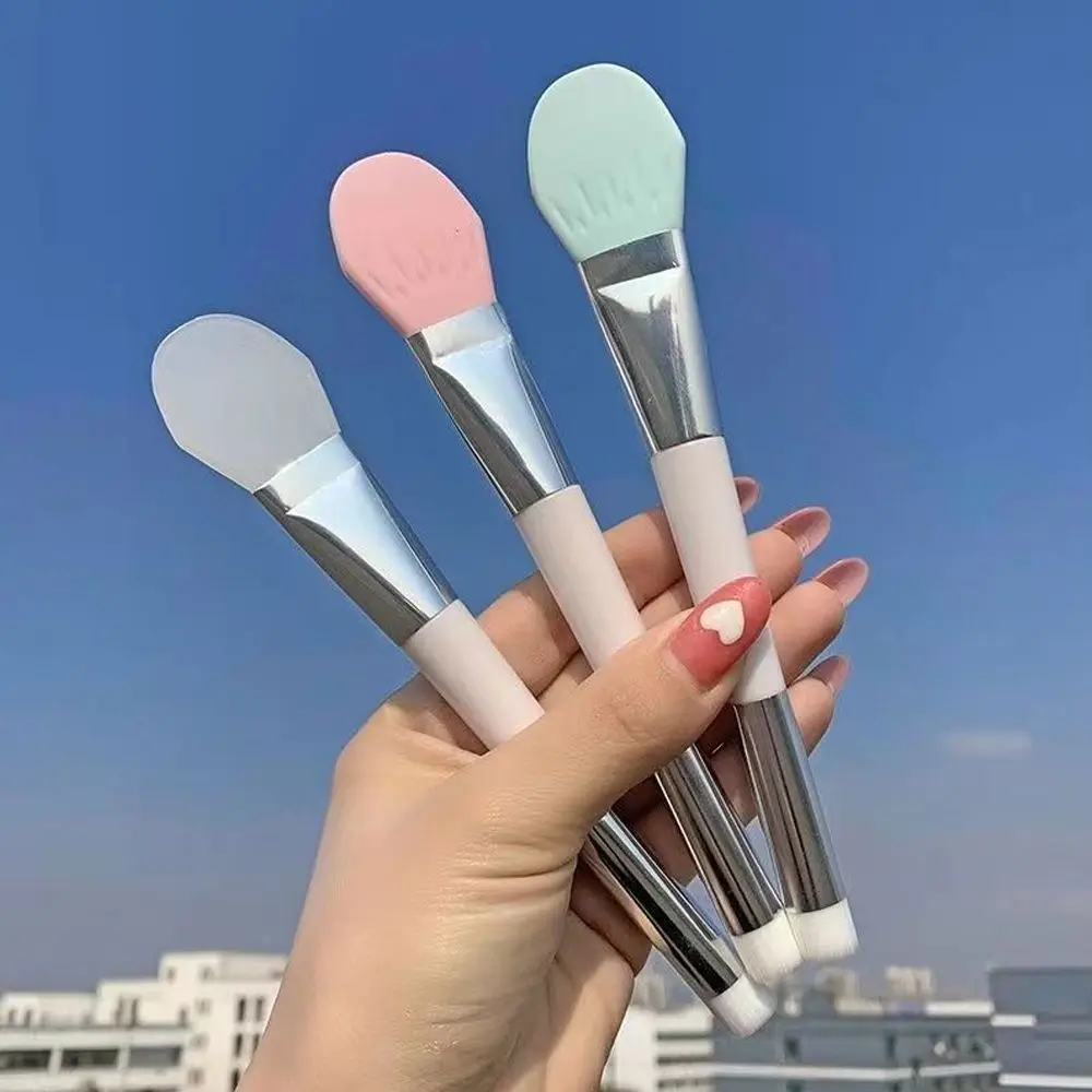 

1PC Mask Brush Double-headed Silicone Mask Brush Soft Brush Head Facial Cleaning Brush Face Smear Brush Skin Care Tools