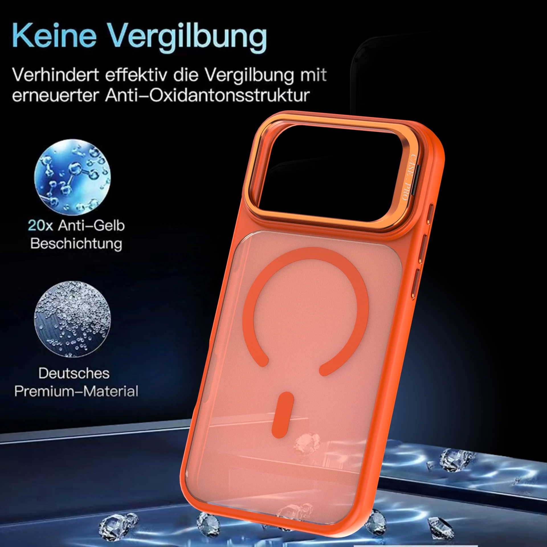 Прозрачный магнитный чехол для iPhone 18 Pro18 Pro Max с защитой объектива камеры и прозрачным держателем. (art.: 3920dd0dc37c8) - 3920dd0dc37c8