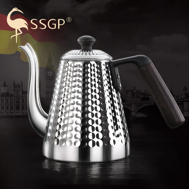 

1000ML European Style Coffee Hand Pot Thin Mouth Hanging Ears and Long Mouth Pot Oil Can 304 Stainless Steel Hand Coffee Pot