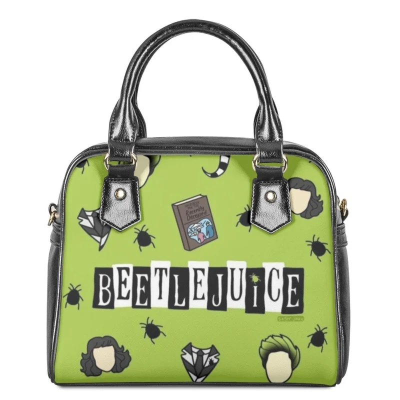 

Twoheartsgirl Horror Beetlejuice Film Tim Burton Female's Top-handle Bags Girls Portable Shoulder Diagonal Bag Casual Messenger