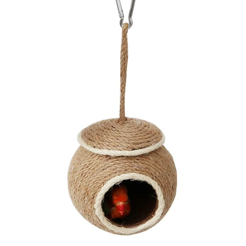 

Bird House Cage Toy Natural Coconut Fiber For Parrots Nest Breeding Bird Nesting Box Fiber String Hanging Bird House