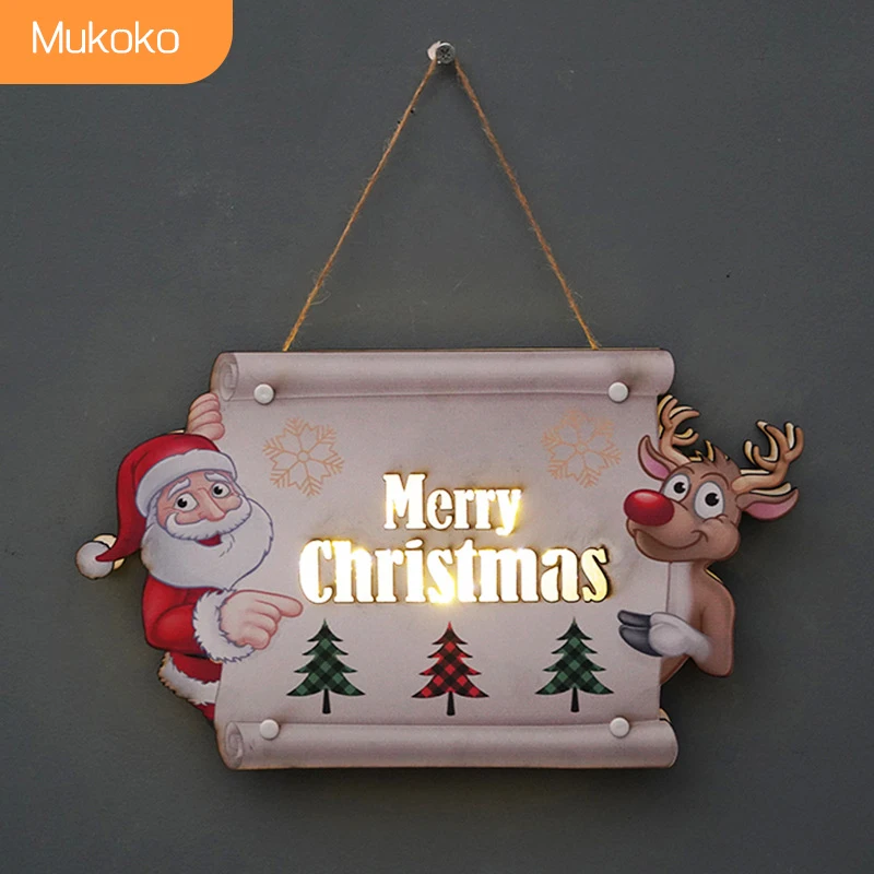 

Рождественские декоративные дверные знаки светодиодный светодиодные огни, новогодние праздничные принадлежности, реквизит для вечерние, ...