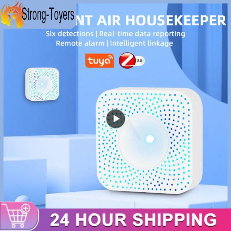 

Zigbee 6 In 1 Air Quality Monitor Box Smart Home Air Housekeeper Automation Alarm Detector Tuya Smart With Zigbee Gateway Mini