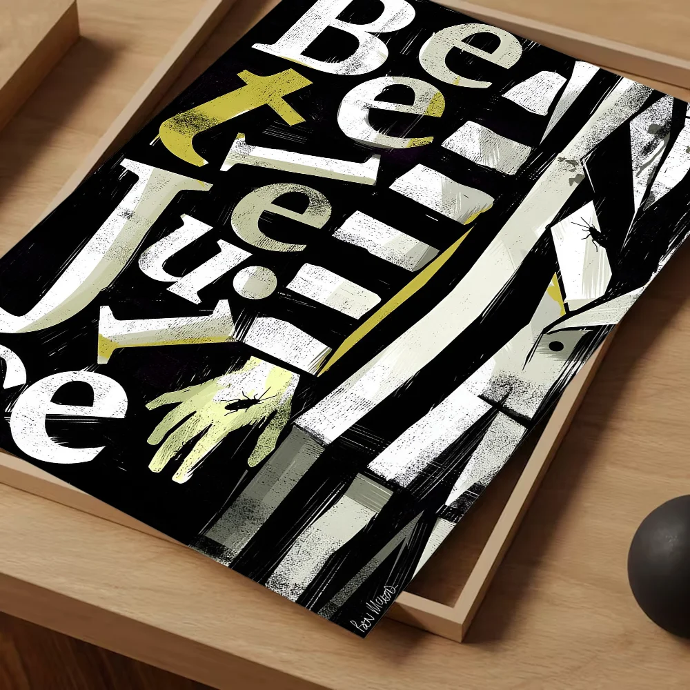 Movie B-Beetlejuice Horror Whitepaper Poster Waterproof Paper Sticker Coffee House Bar Aesthetic Art Wall Painting