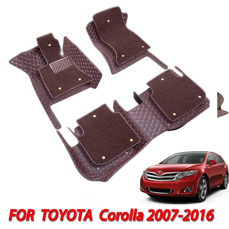 

100% подходит под заказ кожаные автомобильные коврики для TOYOTA Corolla 2007 2008 2009 2010 2011 2016 коврики накладки на ножки аксессуары