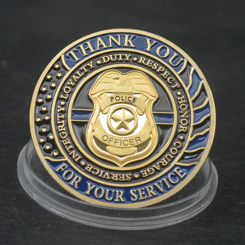 God Bless The Police Challenge Coin спасибо за ваш сервис подарок |
