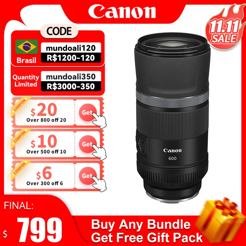 

Canon RF 600mm F11 STM Full Frame Mirrorless Camera Lens Telephoto Autofocus Prime Lens For R RP R5 R6 Portrait Animal Lens