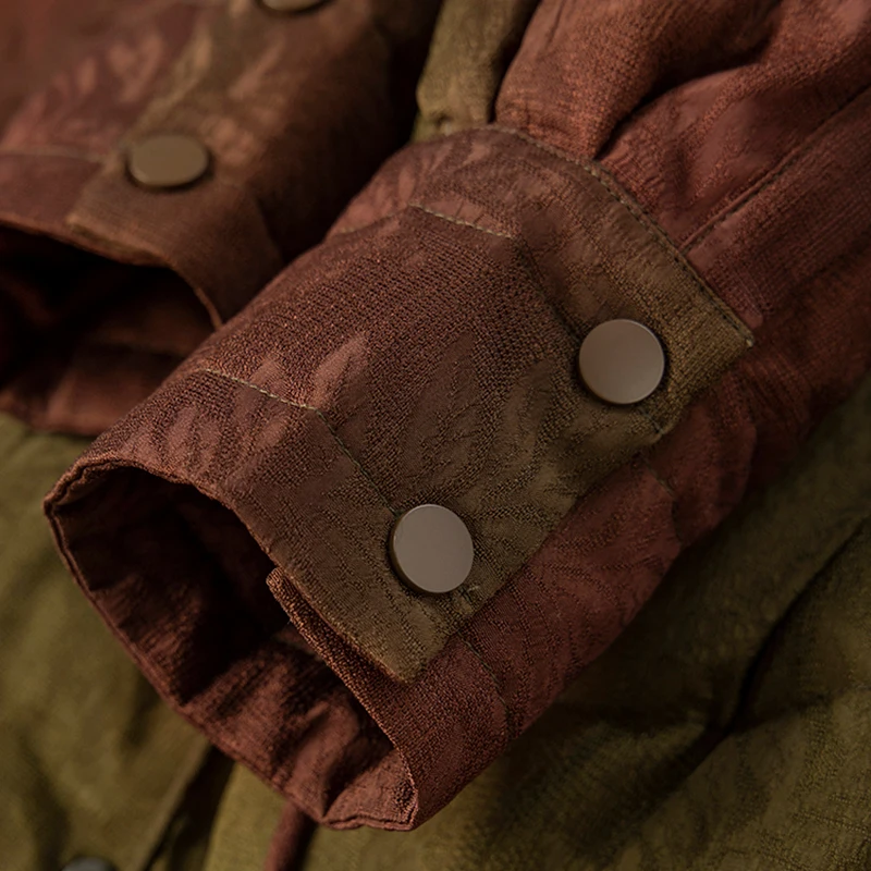 New Luxury Chinese Style  Embroidery  Casacos De Inverno Feminino  Down Jacket Women  85% White Goose Down Single Breasted Slim