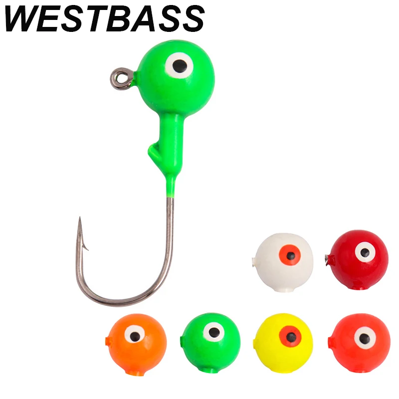 

WESTBASS 1 упаковка круглых крючков для джиггинга 2 г-14 г, радужная роспись, крючок для джиггинга, красочная фотография, мягкая свимбейт, рыба