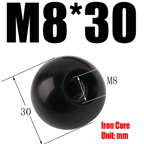 2 шт. Зажимная шаровая Головка гайка M6 M8 M10 M12 резьба Железный сердечник станок сменный шаровой Рычаг Ручка бакелитовая ручка шаровая ручка