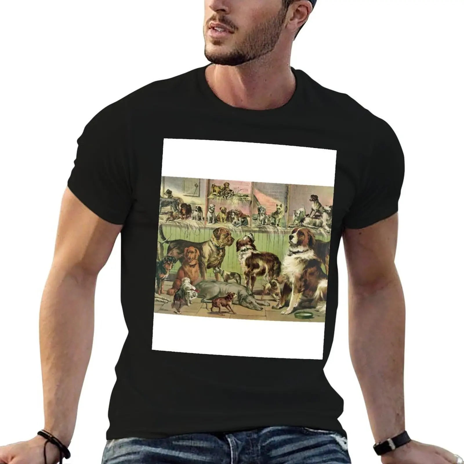 Винтажная футболка для собак Kennel Club с короткими рукавами хлопковые футболки