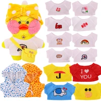 30cm kawaii cafe duck doll clothes t shirts hoodie unique design lalafanfan duck doll animal toys birthday diy gift for children