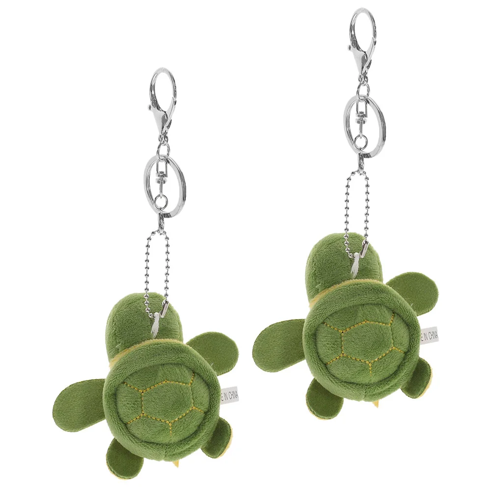 

2pcs Lightweight Convenient Fashion Turtle Keychain Keychain For Girls Bag Hanging Ornament Fluffy Keychain Keychain Pendant