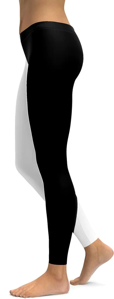

Hot Women Workout Yoga Two Tone Black White Leggings 3D Printed Cosplay Fitness Bodybuilding Female Fashion Sexy Pencil Pants