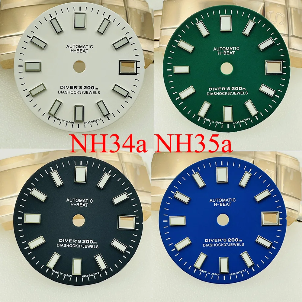 

Циферблат движения NH34a, зеленый свет 3C 28,5 мм. Подходит для установки Seiko NH34/NH35, аксессуары watмелки Mo