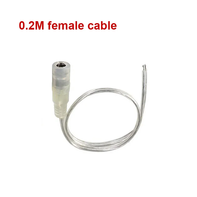 

Адаптер питания постоянного тока 12 В, 5 А, прозрачный кабель с косичкой, женский и мужской 5,5*2,1 мм, разъем для ствола, удлинитель для светодиодной ленты