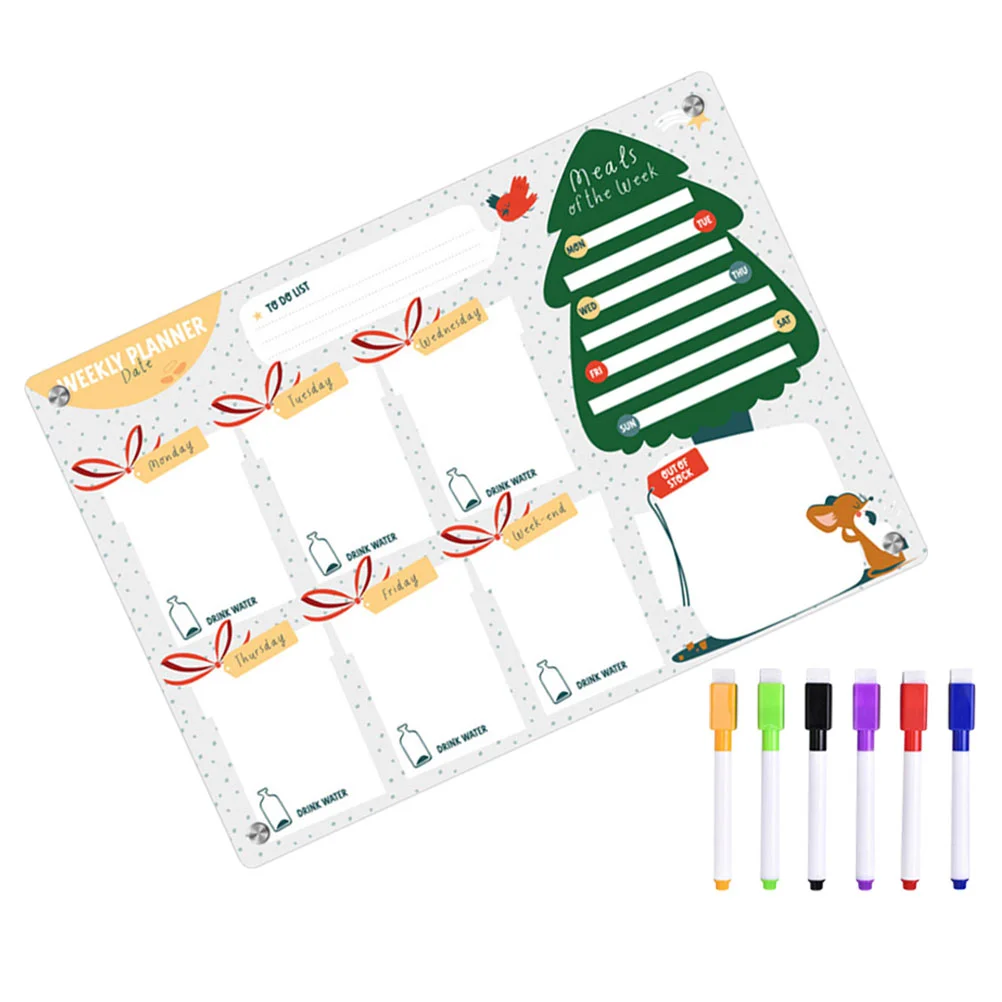 

Magnetic Whiteboard Pens Daily Planner Clear Refrigerator Erasable Acrylic Dry Erase Fridge Schedule