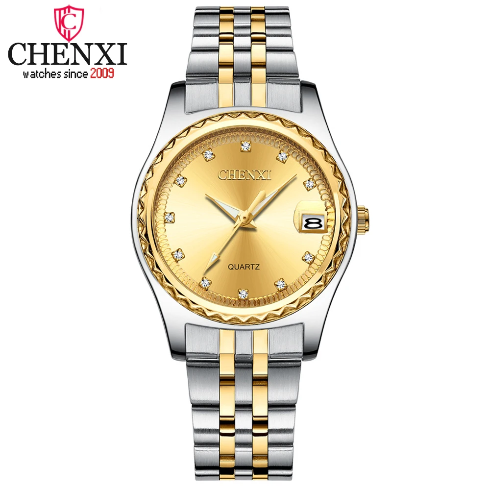 

Модные женские деловые часы CHENXI 8204B женские Роскошные Кварцевые часы стразы из нержавеющей стали водонепроницаемые женские часы