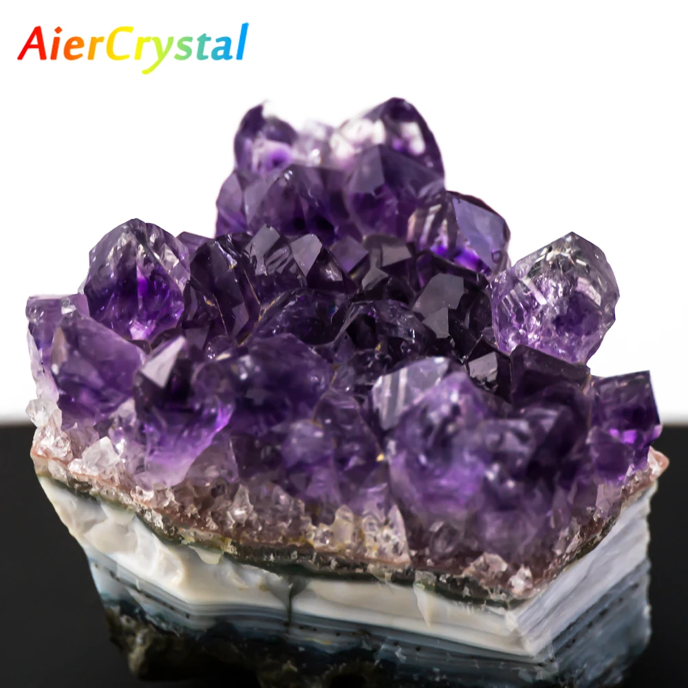 

Natural Amethyst Cluster Geode Irregular Purple Quartz Stone Point Wand Energy Healing Mineral Crystal Rock Specimen Room Decor