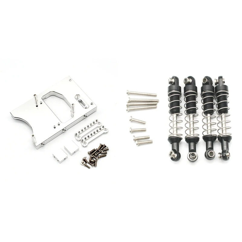 

1Set Steering Servo Fixed Mount Bracket For MN D90 D91 D96 D99 D99S MN90 & 4 Pcs Metal Shock Absorber Damper
