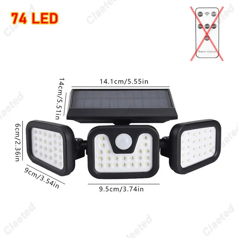 

Суперъяркие солнечные настенные светильники, класс защиты IP65, водонепроницаемый внешний фонарь с регулируемой головкой и широким углом освещения, высокая мощность