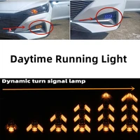 2pcs car led drl daytime running light car styling dynamic streamer flow amber turn signal warning steering fog day lamp
