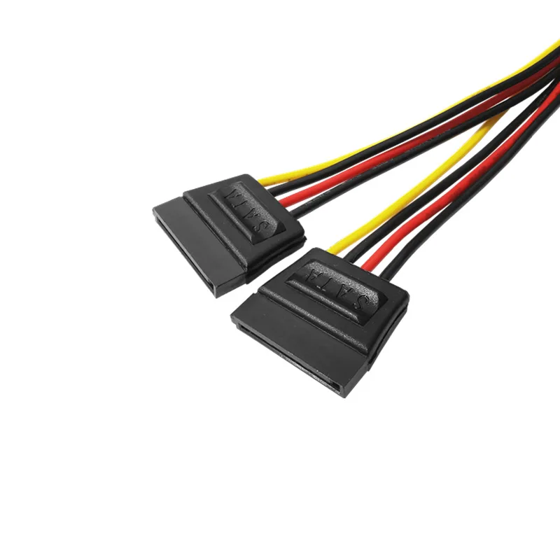 1 шт. 18 см 90 градусов прямой коленчатый SATA 15-контактный штекер на 2x15P Женский Y