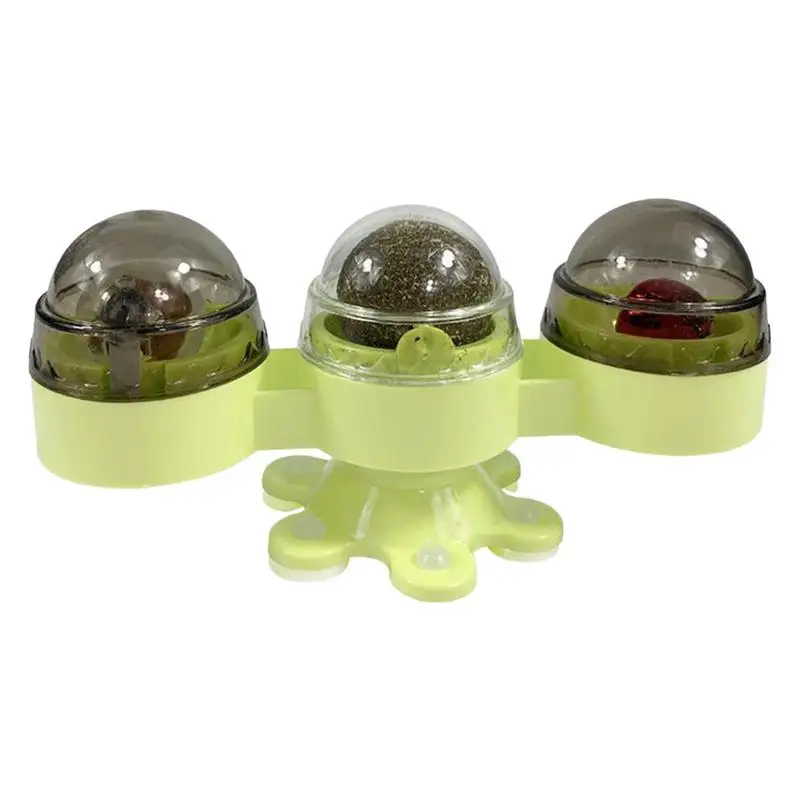 

Cat Toy With Catnip Ball Turntable Interactive Cat Toys Teasing LED Light 3 In 1 Pet Supplies For Floor Window Table Door Window