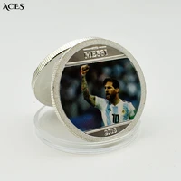 argentina stars color plated commemorative coin challenge coins great sports star gifts for lover desktop metal ornament