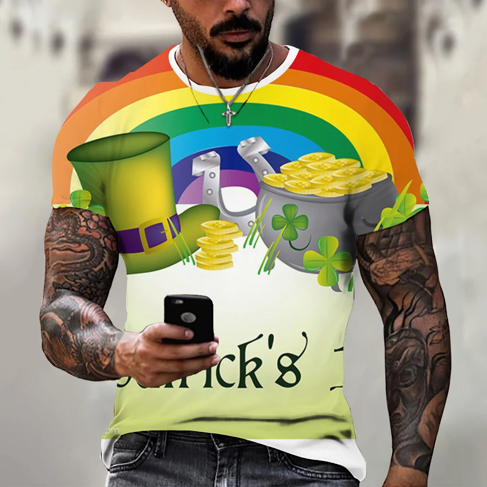 

Men T Shirt Carnival Ireland Patrick’s Day Festival ​Green Tee Summer Top Short Sleeve Harajuku T-Shirt Street Shirt 2023