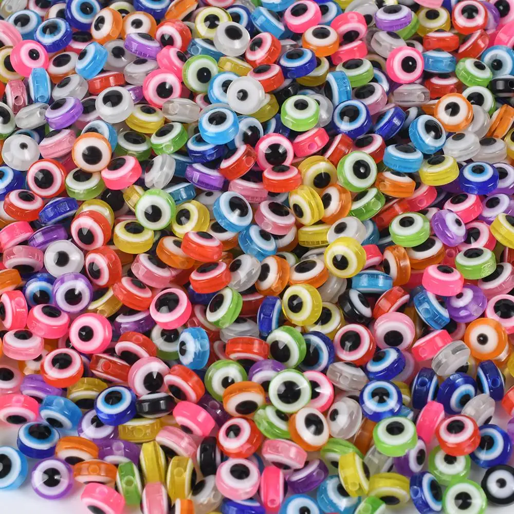 

50Pcs/Lot 8mm Round Resin Eye Pattern Loose Beads DIY Bracelet Charms Oval Stripe Spacers Beads For Jewelry Making Supplies