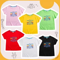 summer kids t shirt fashion girls tees short sleeve cotton boys tops korean casual children clothes for 4 15y
