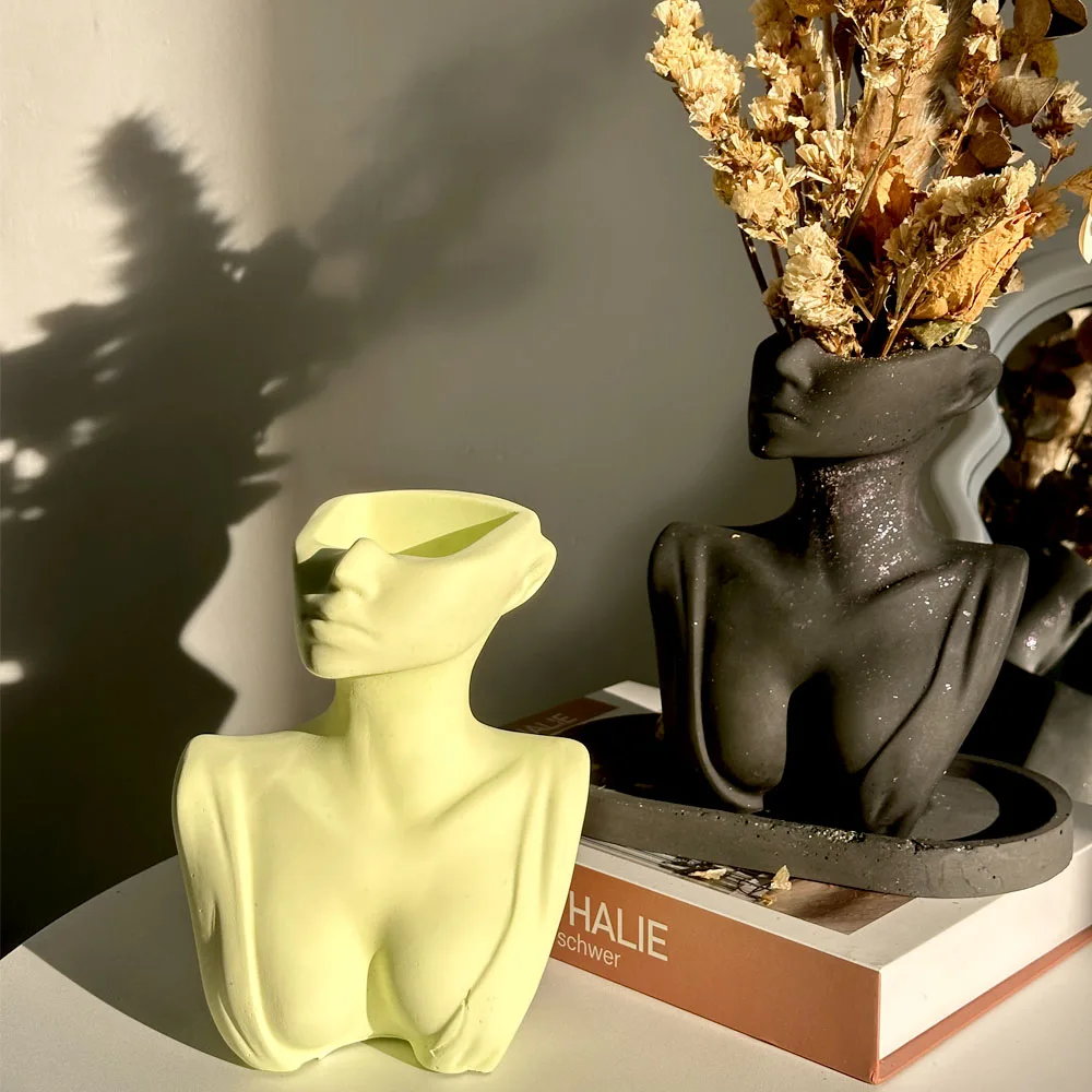 

Concrete Human Body Silicone Mold DIY Nordic Human Body Art Vase Making Plaster Epoxy Resin Storage Pen Carft Molds Home Decor