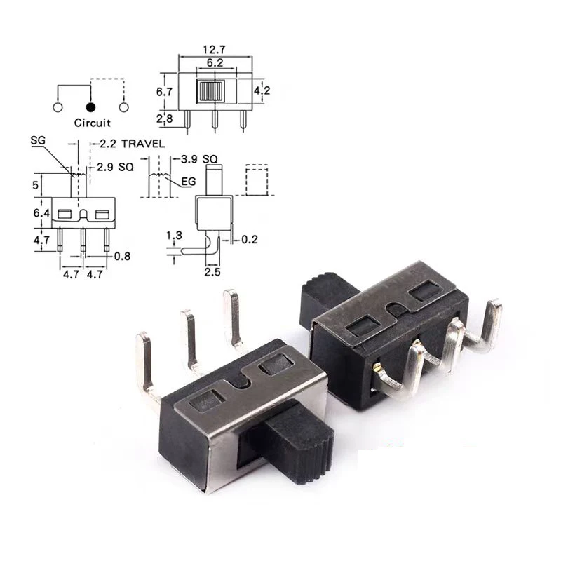 2 шт. переключатель SS12D11 G5 2-позиционный 3-контактный с перекрестной ручкой