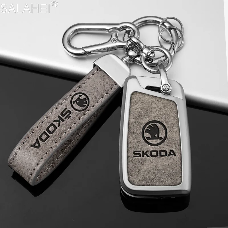 

Zinc Alloy Car Remote Key Fob Case Cover Protector Shell For Skoda Octavia A5 A7 Fabia Superb Kodiaq Karoq Keychain Accessories