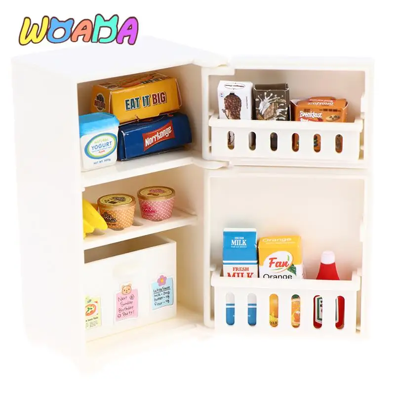 16 шт./компл. 1:12 Миниатюрный Кукольный дом модель морозильной камеры белый