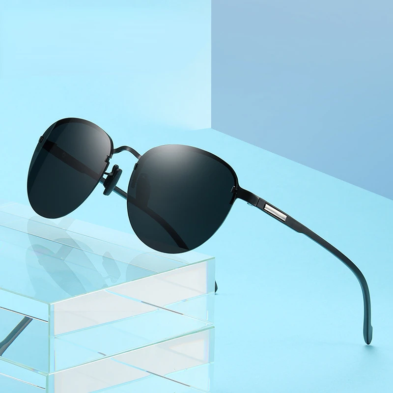 

New Fashion Polarized Sunglasses Round Bezel-Less Sunglasses Prince Mirror