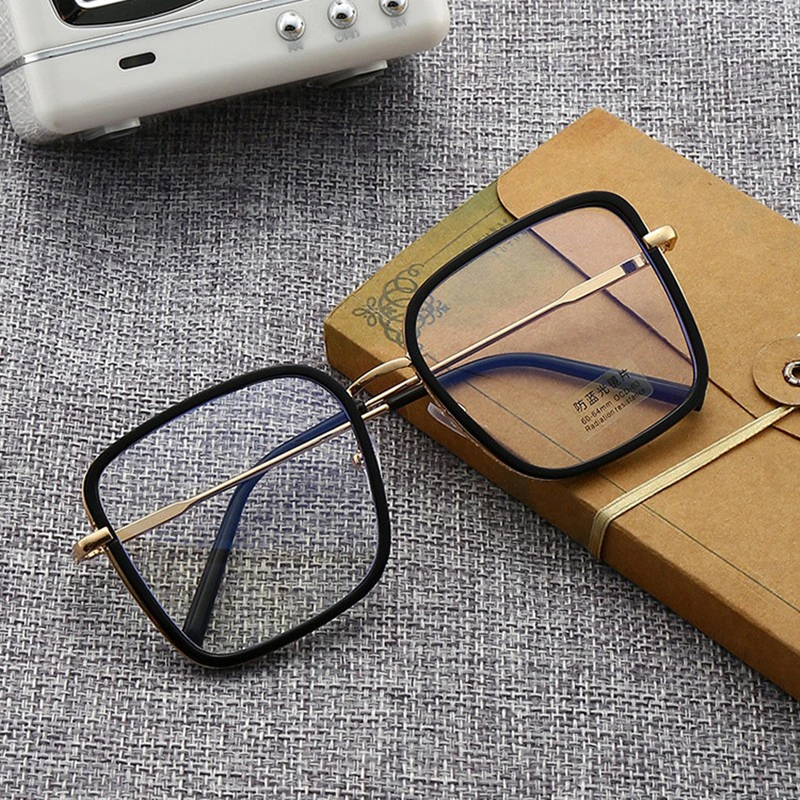 

Новые модные компьютерные очки с защитой от голубого света, мужские и женские очки большого размера с квадратной оправой, могут сочетаться с очками для близорукости