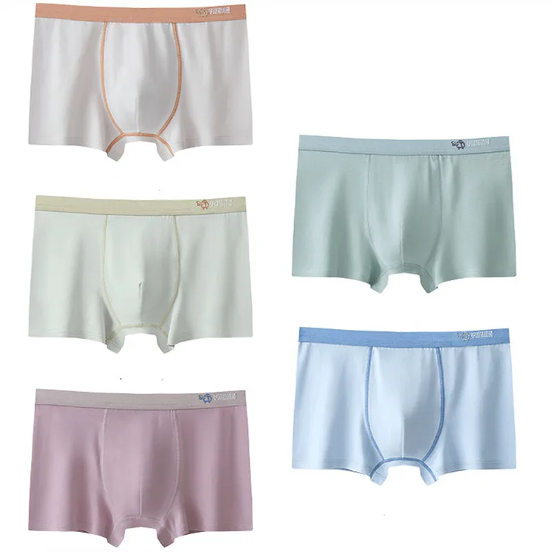 

Underpants men's simple cotton boxers personality trend young students mid-waist boxers summer