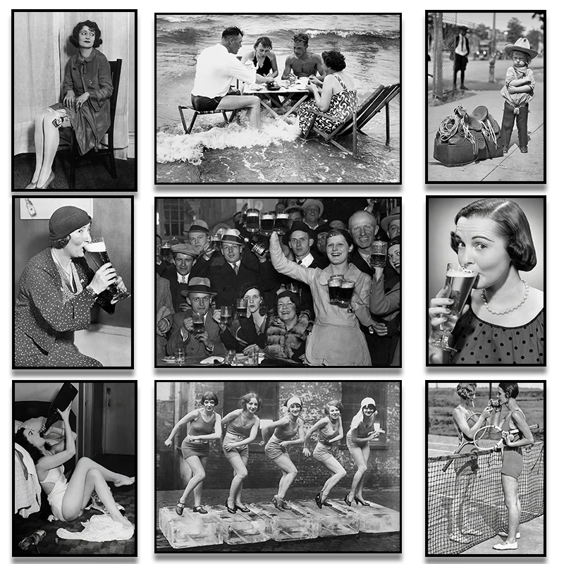 Женская паста едящая на озере водные лыжи ведьмы танец плакаты Печать холст