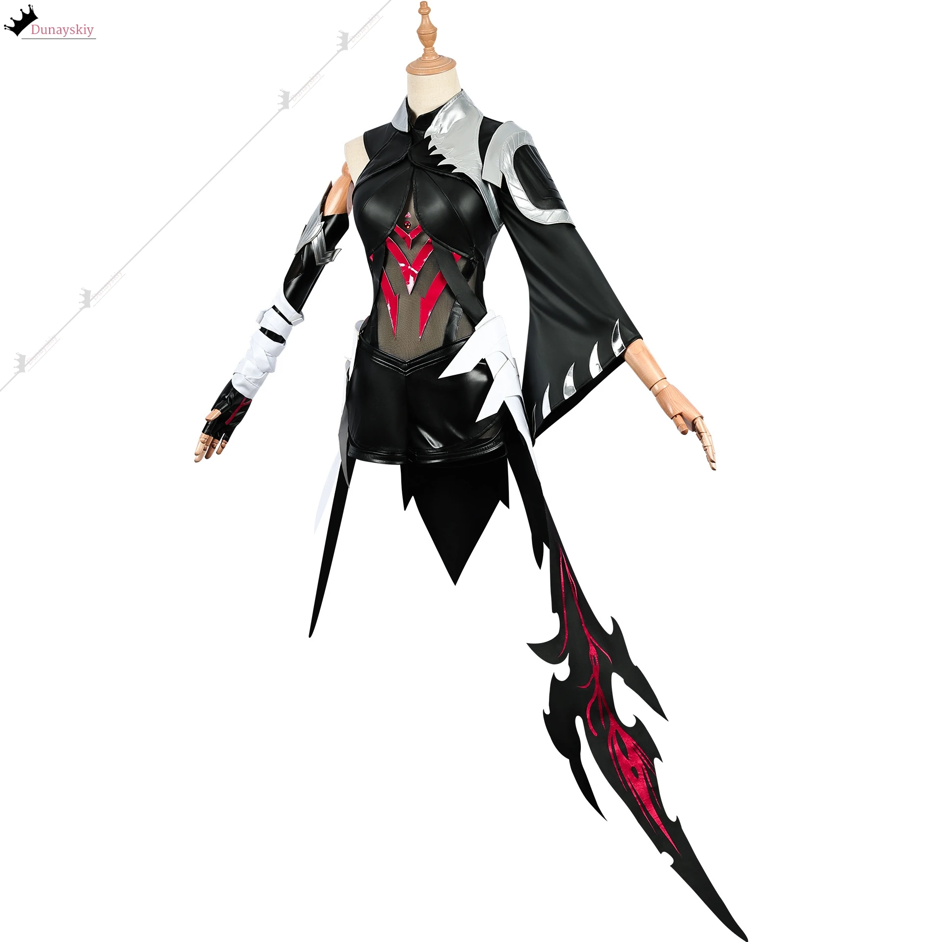 The Game Honor of Kings Cos YING Cosplay Costume Wig Set Black Dress Sexy Slim Women Clothing Halloween Anime Party Uniform