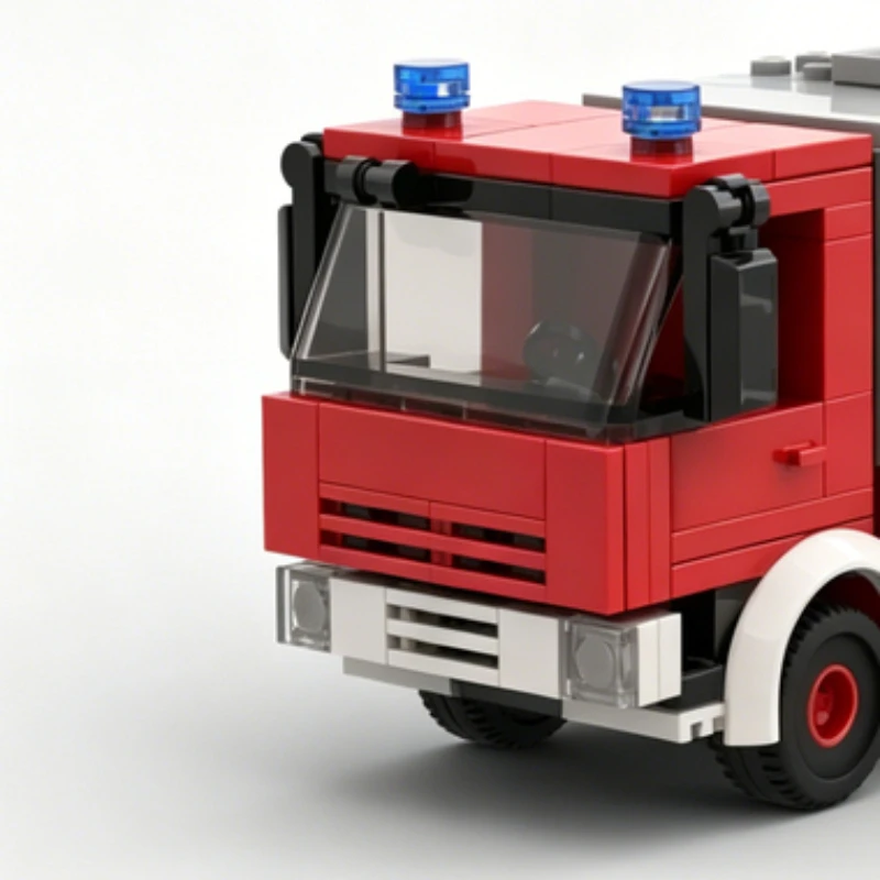 Фото Набор из 239 деталей MOC: Модульная модель пожарной машины Iveco EuroFire F-104, развивающий конструктор для детей, подарок на день рождения №5