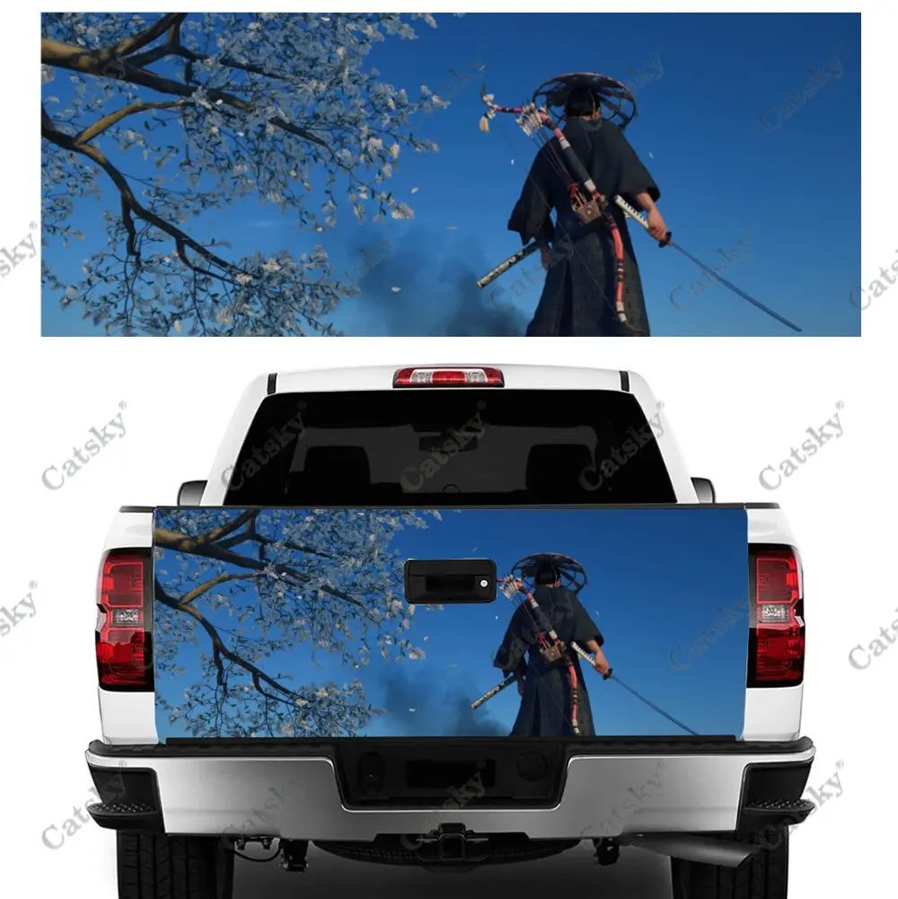 Японская защитная виниловая наклейка на багажник автомобиля самурая